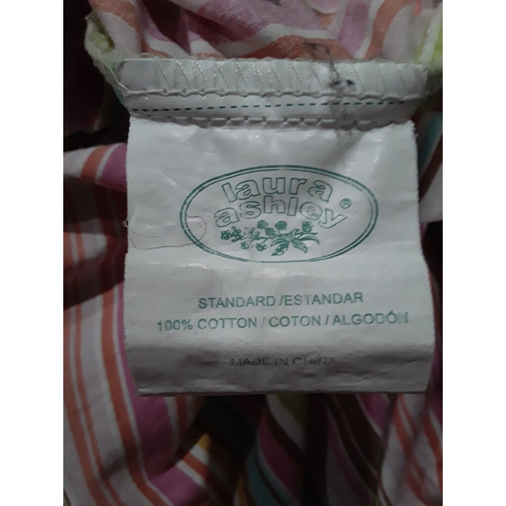 Vintage Laura Ashley Sheets Flat, Fitted Sheet and 2 Pillowcases, Striped. Twin - Picture 3 of 3
